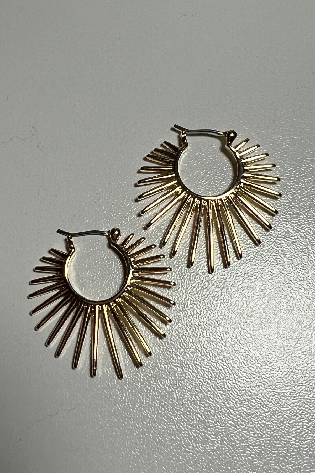 Gold-Dipped Half-Sun Hoop Earrings