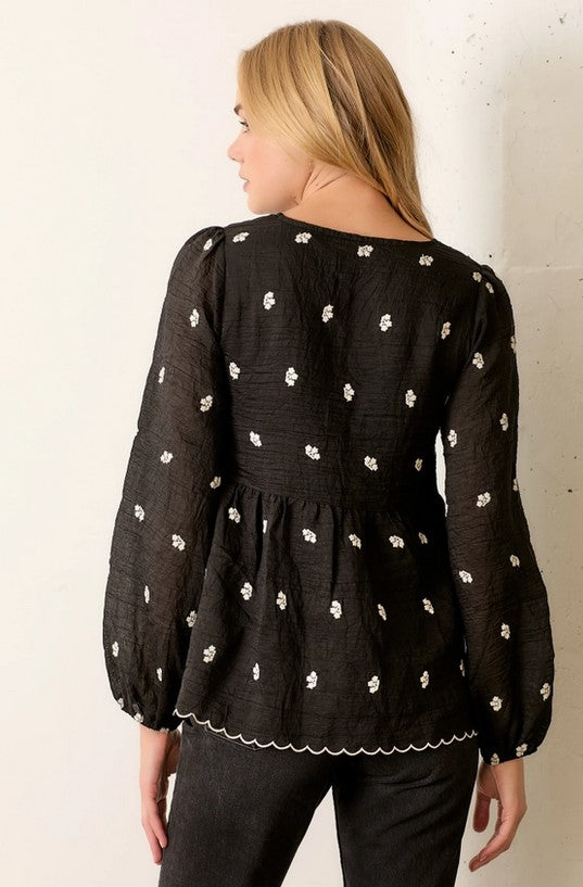 Daisy Stitching Blouse