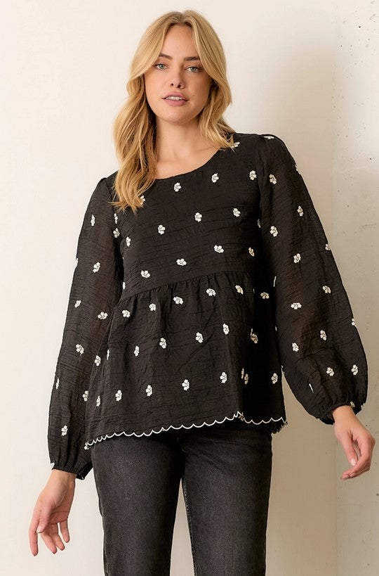 Daisy Stitching Blouse