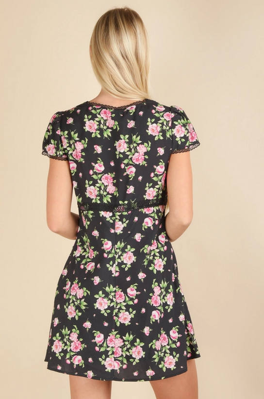 Black Rose Flare Dress