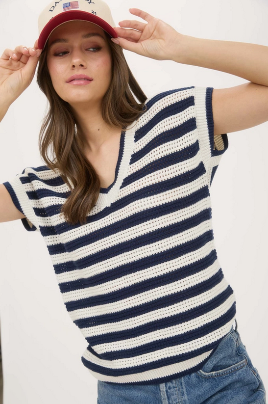 Striped V-Neck Sweater