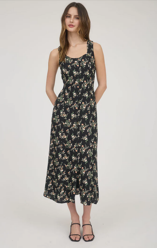 Black Floral Tank Dress