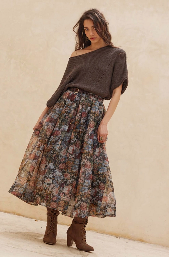 Floral Chiffon Skirt