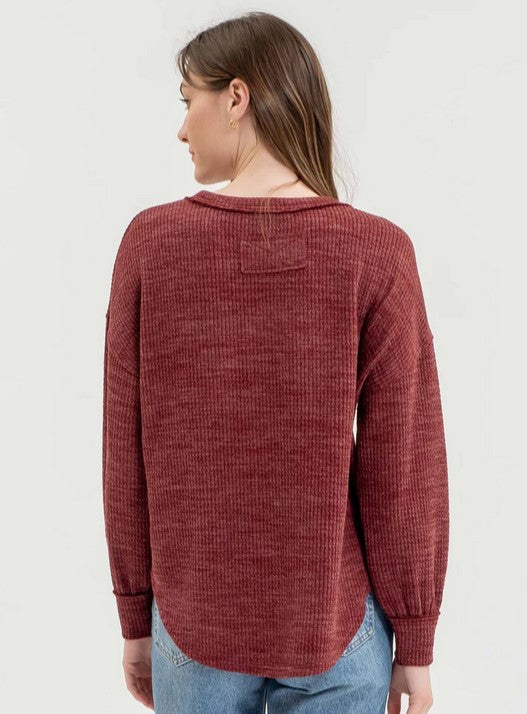 Plum Ribbed Sweater