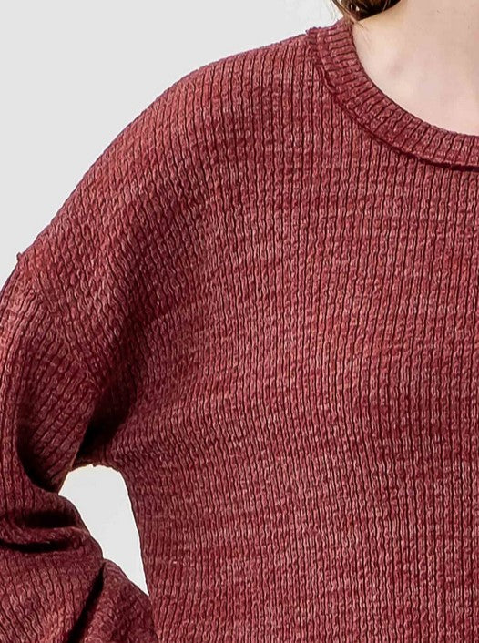 Plum Ribbed Sweater