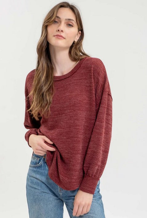 Plum Ribbed Sweater