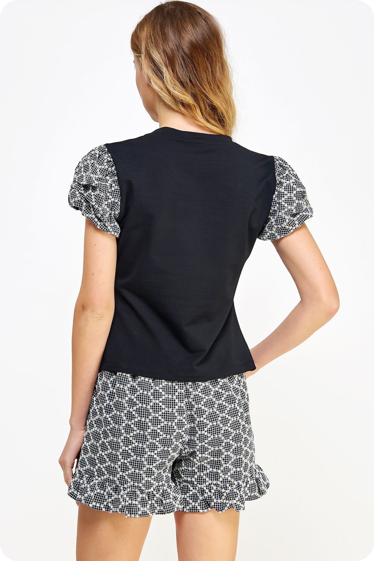 Jenna Black Puff Sleeve Top