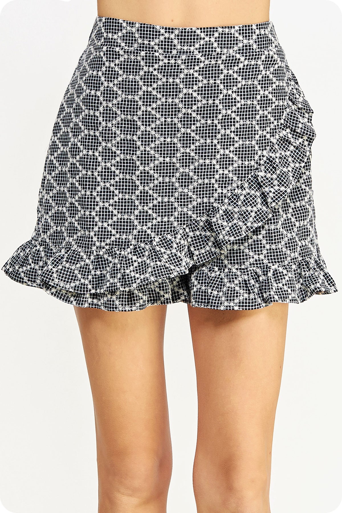 Jenna Embroidered Wrap Skort