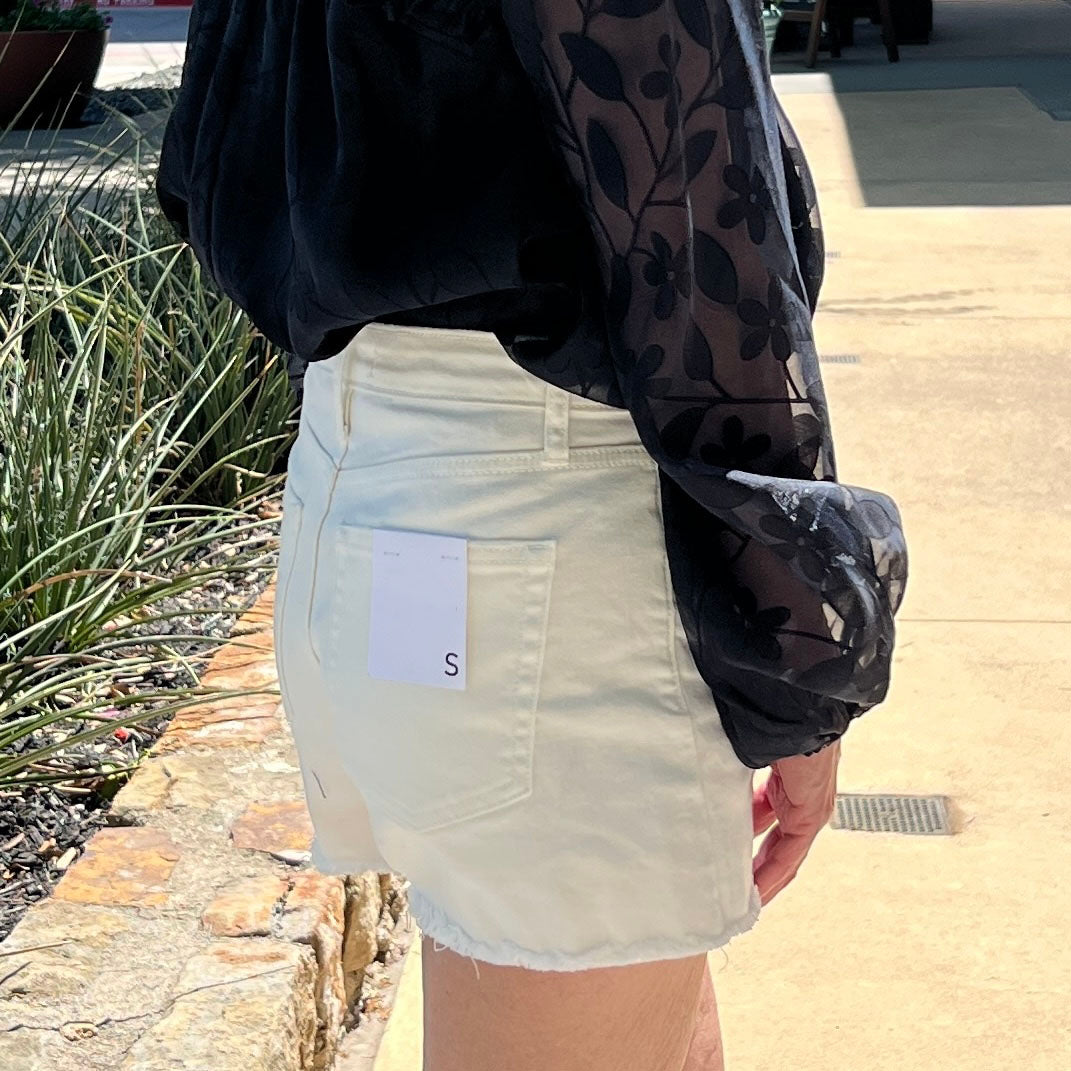 Staple White Denim Shorts