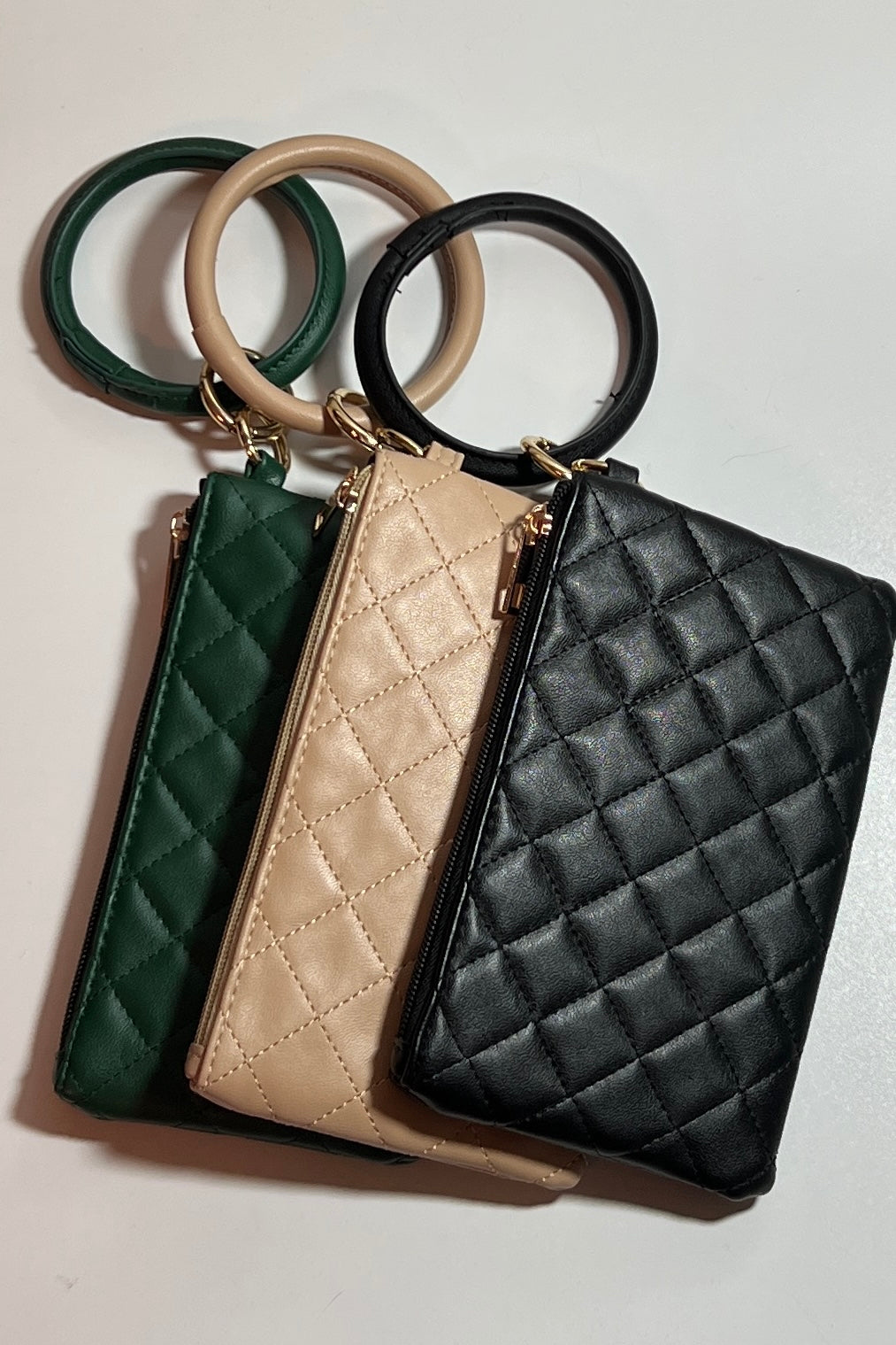 Diana O-Ring Quilted Wristlet