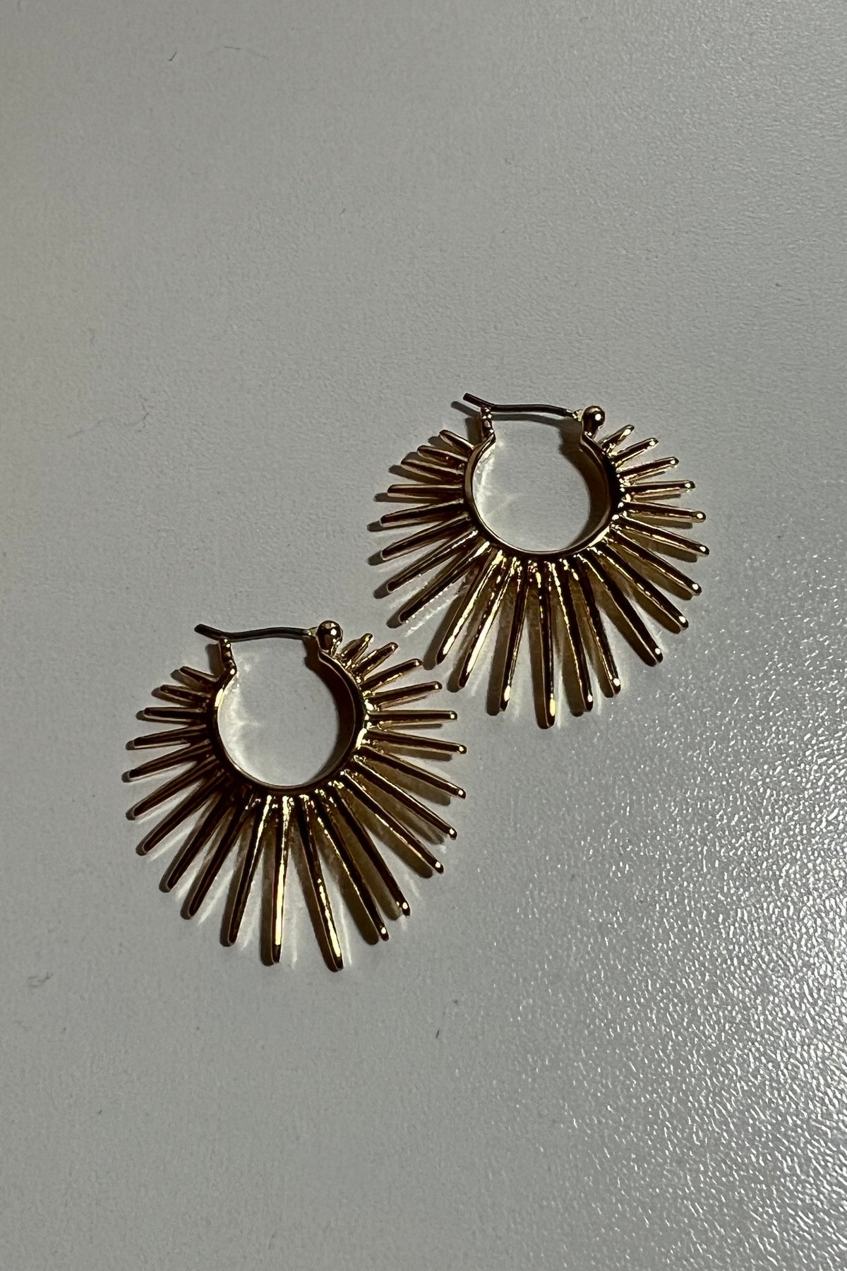 Gold-Dipped Half-Sun Hoop Earrings