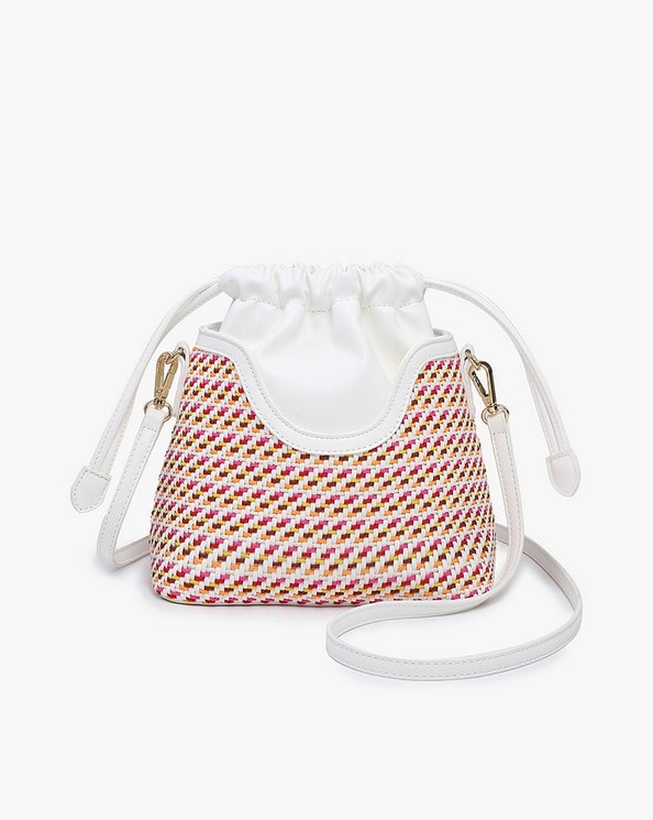 Barcelona White Leather Bucket Bag