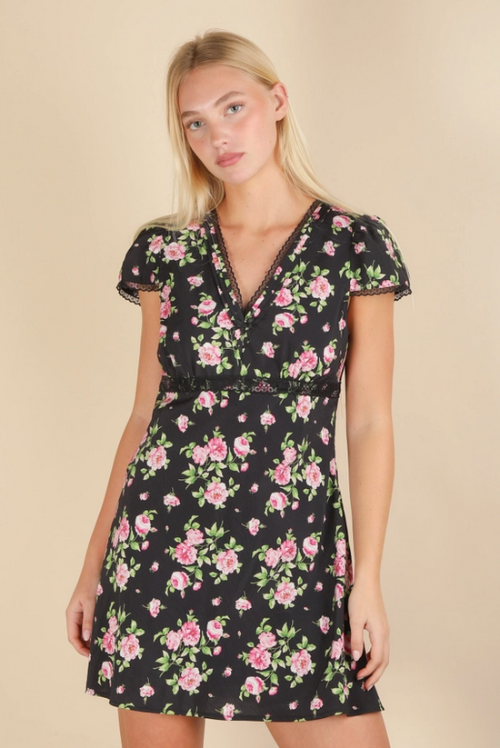 Black Rose Flare Dress