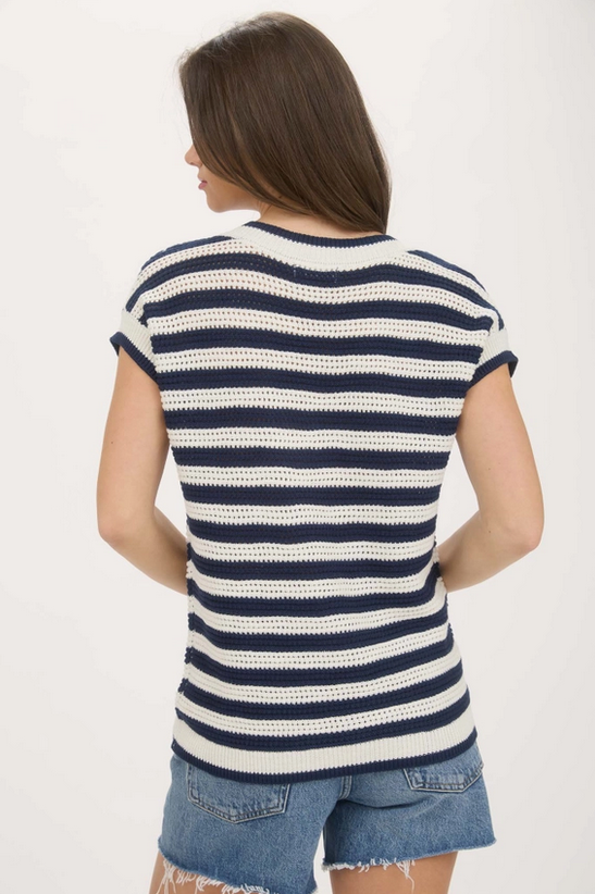 Striped V-Neck Sweater