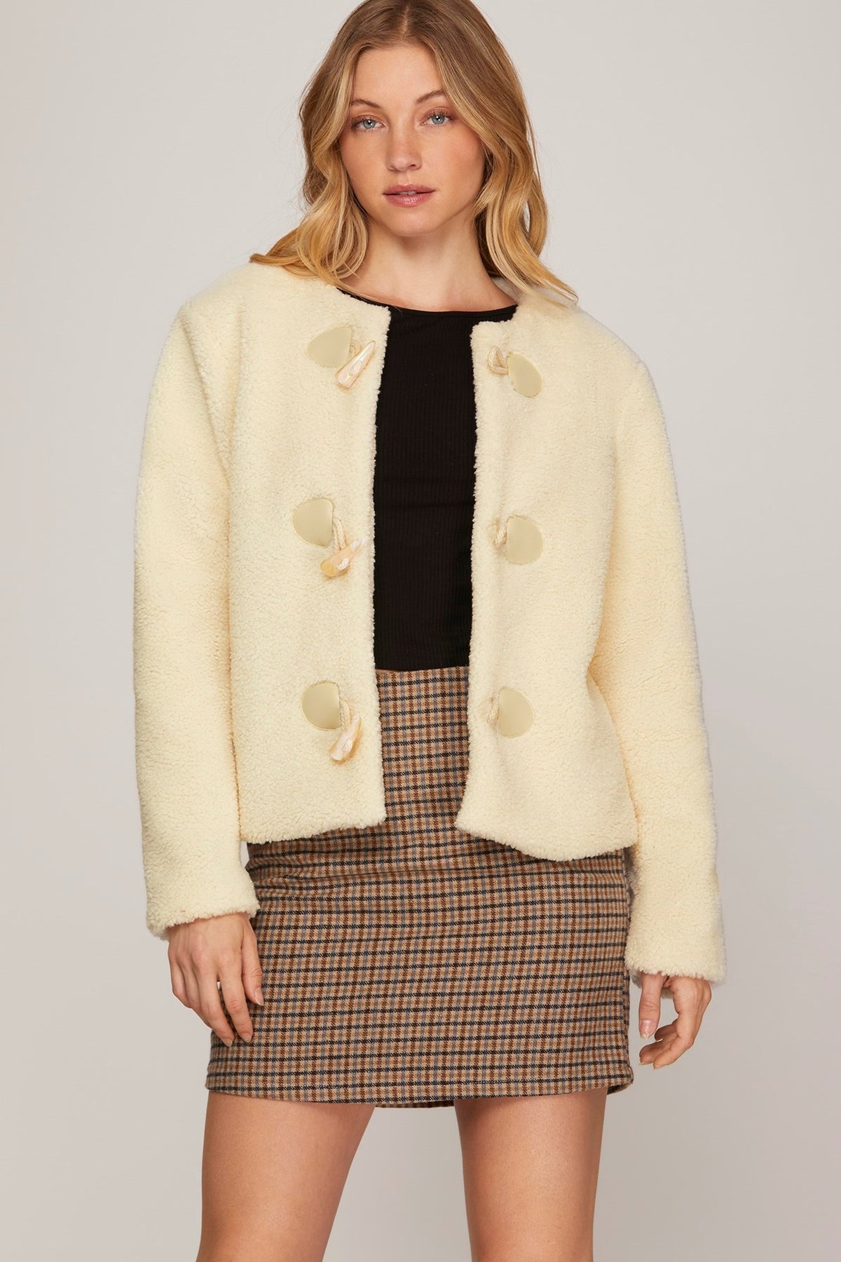 Cream Faux Shearling Jacket