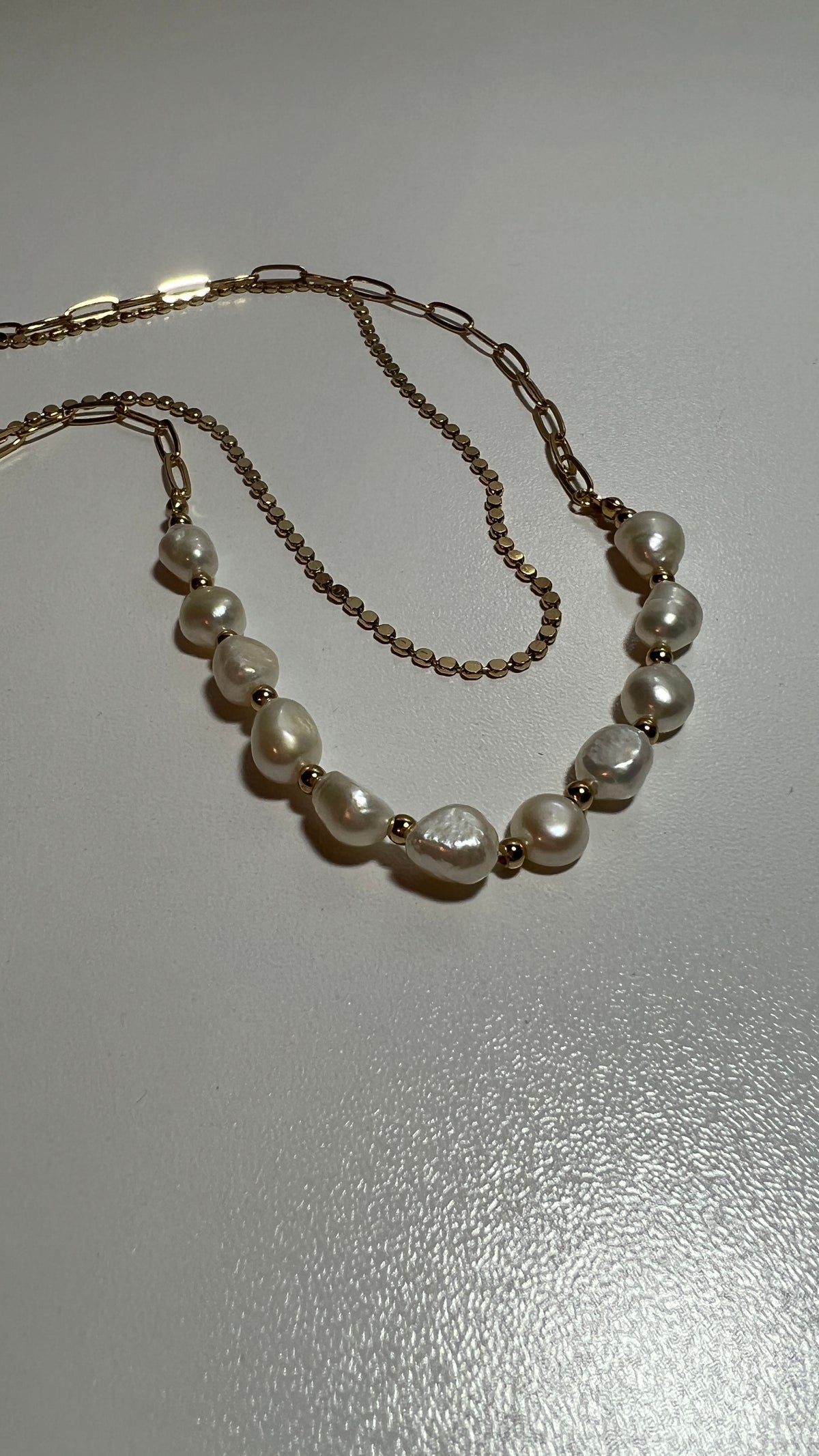 Freshwater Pearl Chain Necklace Set