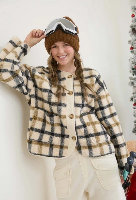 Plaid Sherpa Jacket