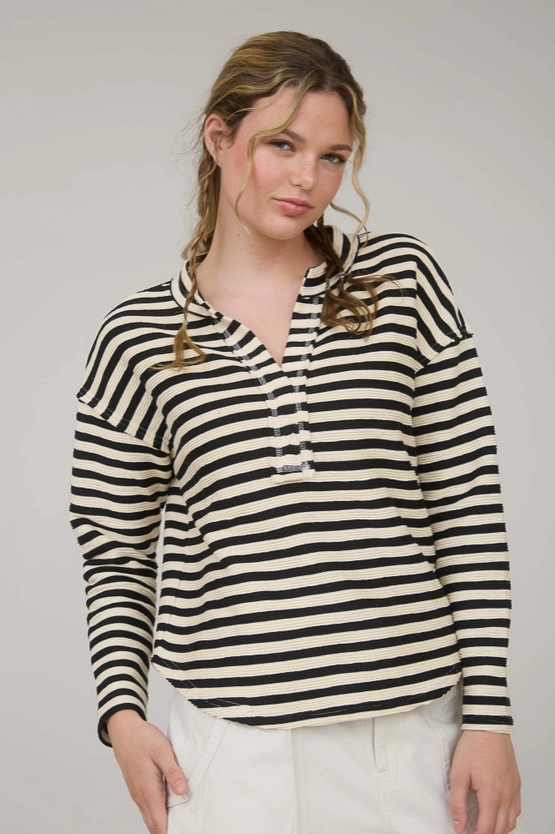 Striped V-Neck Top