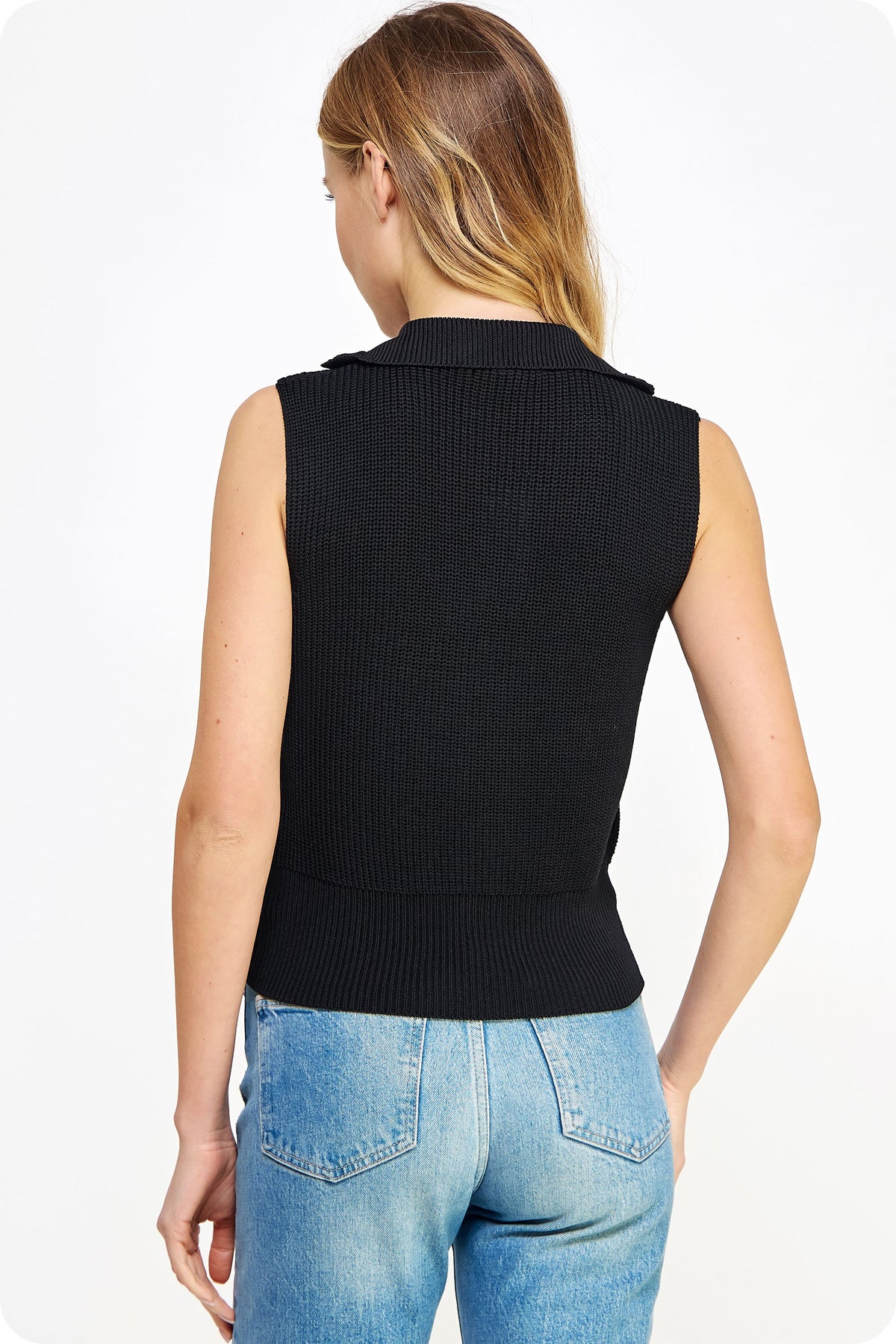 Black Knit Sweater Vest