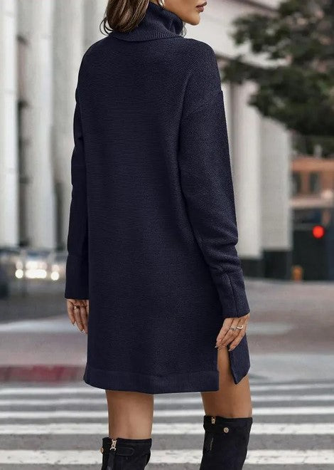 Long-Sleeve Turtleneck Sweater Dress